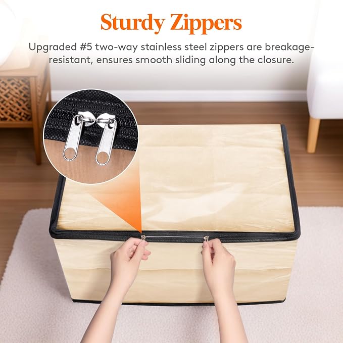 Lifewit 6 Pack Clear Clothes Storage Bags, 90L Plastic Blanket Vinyl Foldable - Image 6