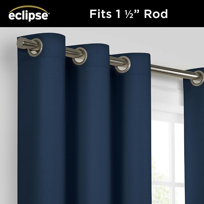 Eclipse Kendall Extra‑Wide Patio Door Curtain, Denim Blue - Image 3