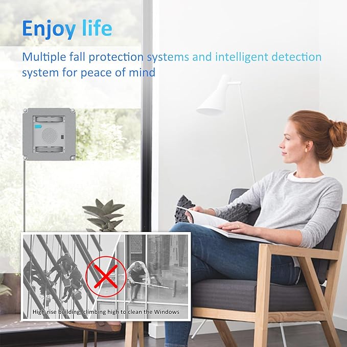 Mamibot W120-DP Robot Window Cleaner for High-Rise Glass - 3200Pa Strong Suction, Multiple Cleaning Modes,4 Water Spray Nozzles,Edge Detection Technology,App&Remote Control(Orange)