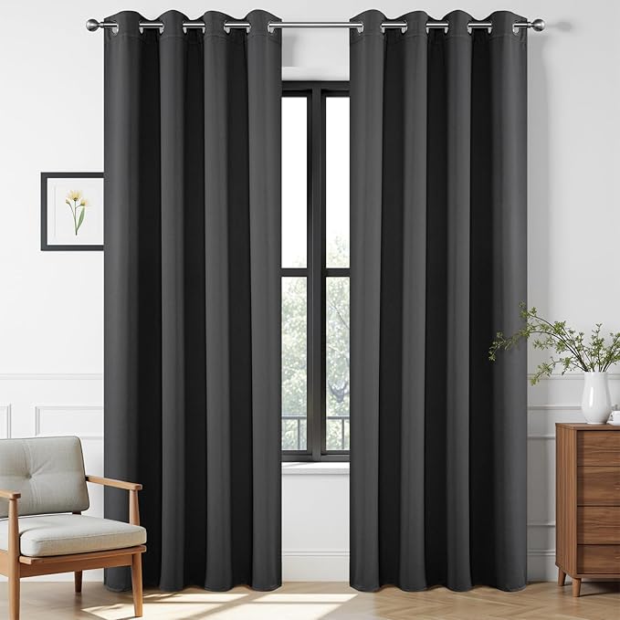 Joydeco Blackout Curtains 108 Inch Long 2 Panels, Long Black Out Curtains by JOYDECO