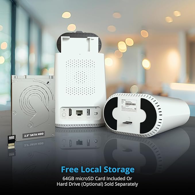 Night Owl 8 Channel Wi-Fi Video Home Security Hub with (4) Battery-Powered Wi-Fi 2K HD Indoor/Outdoor Spotlight Cameras with 2-Way Audio and 64GB microSD Card (Expandable up to 8 Cameras)