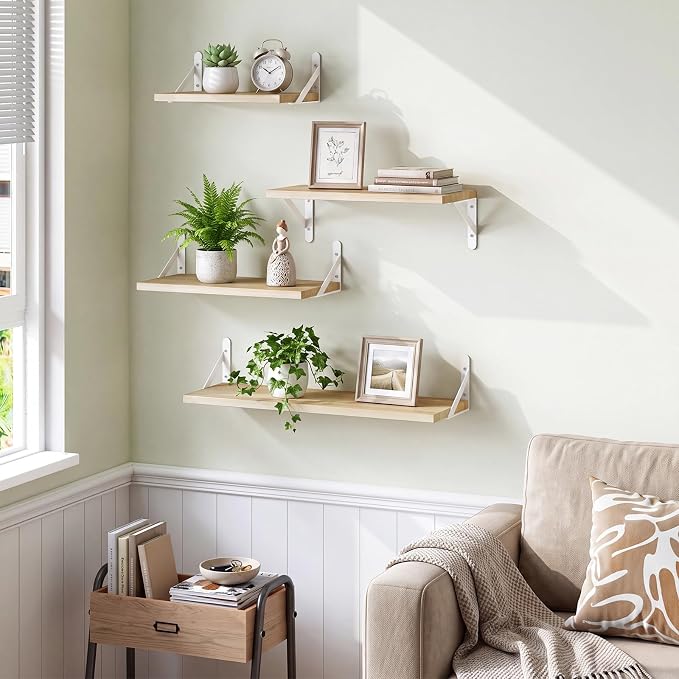 YGEOMER 4 Different Sizes Floating Shelves - Image 2