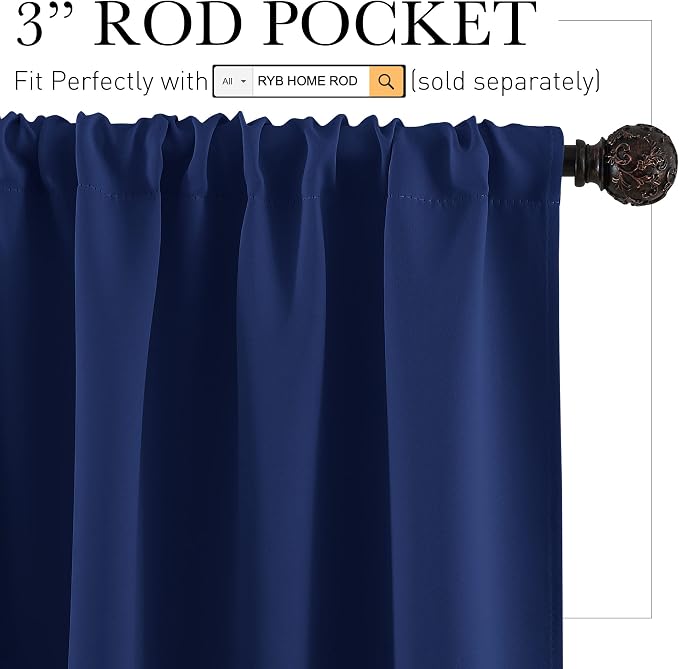 RYB HOME Short Blackout Curtains - Image 2