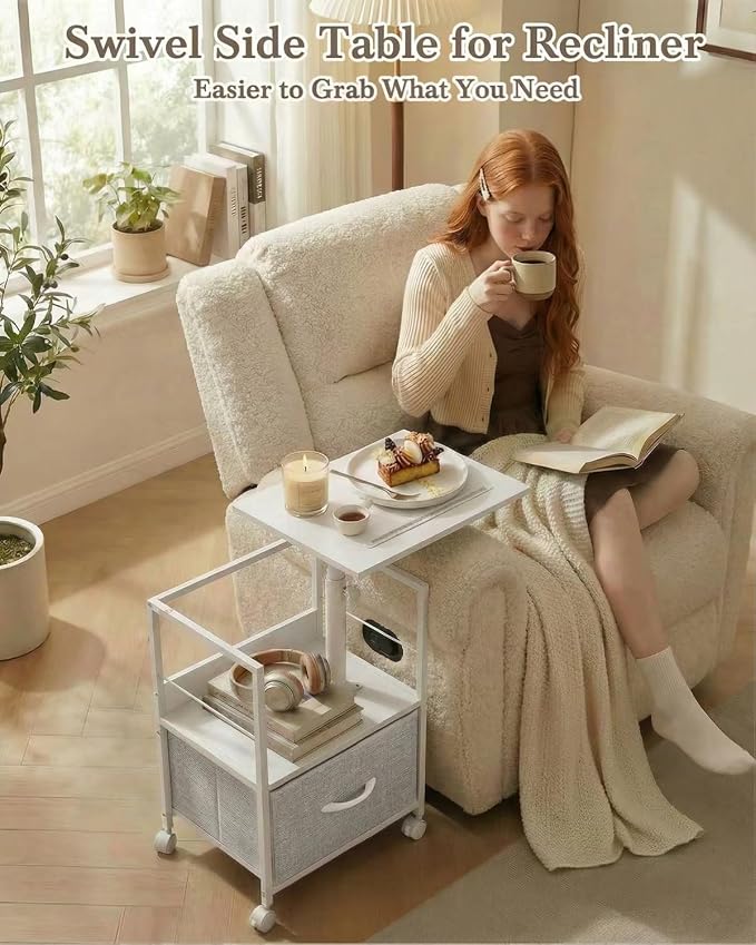 Faesun Swivel Lift Top Nightstand - Image 7