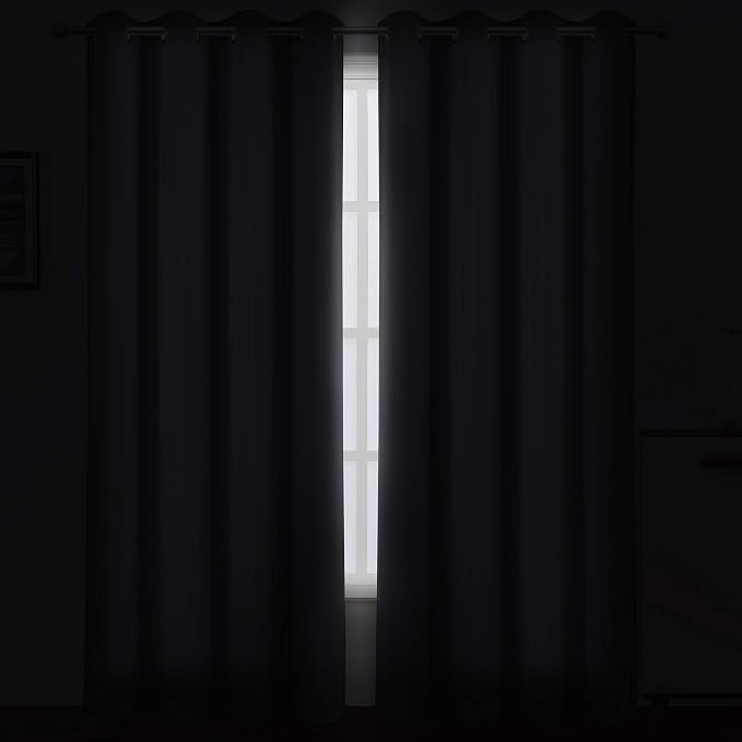100% Blackout Curtains 52 x 84 Inch/Grey Curtains 2 Panels - Image 4
