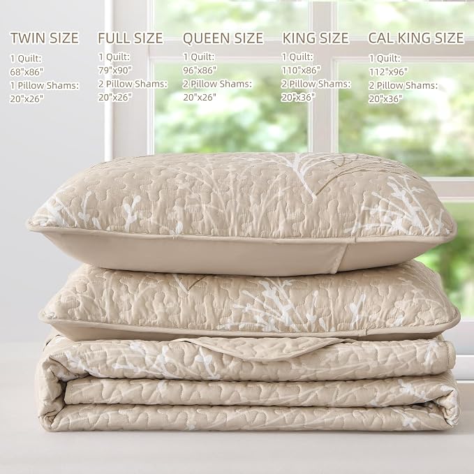 DJY Beige Quilt Set California King Size - Image 9