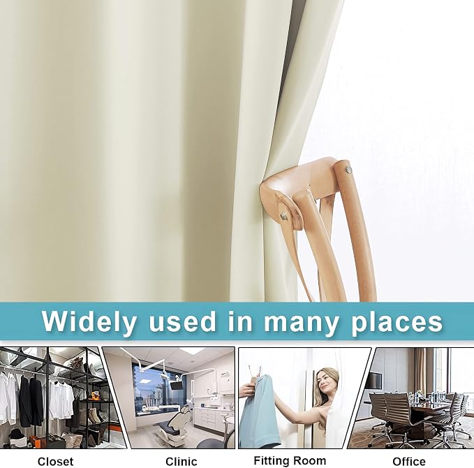 RYB HOME Privacy Curtain for Sliding Glass Door Locker Room Basement Closet | - Image 5