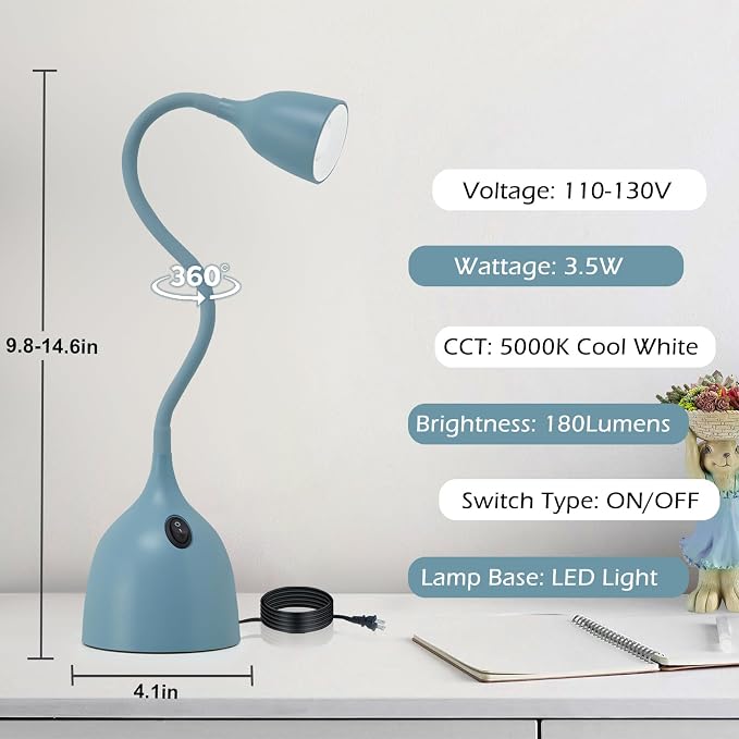 EJIAXIN Gooseneck Desk Lamp 360 LED Flexible Reading Light - Image 6
