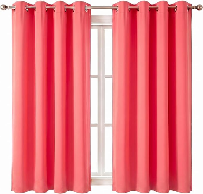 Diraysid Coral Grommet Blackout Curtains - Image 2