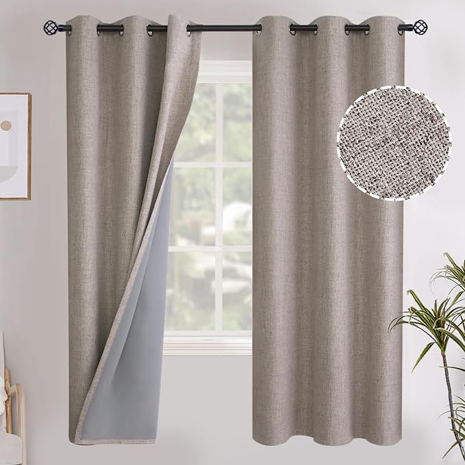 YoungsTex Blackout Linen Curtains 72 Inches Length by YoungsTex