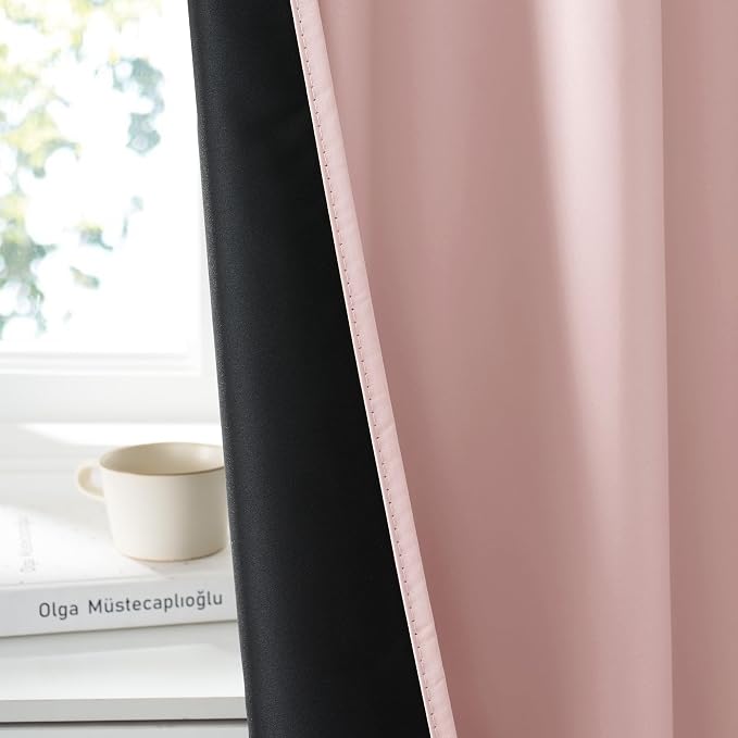RYB HOME 100% Blackout Basement Curtains 24 inches Long, Heat & UV Blocking | - Image 4