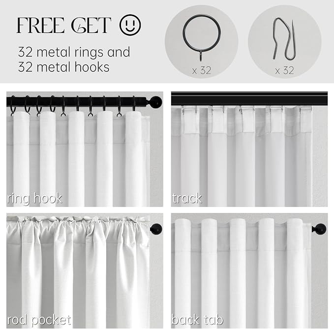 92 inch long Linen blackout Curtains 2 Panels - Image 6