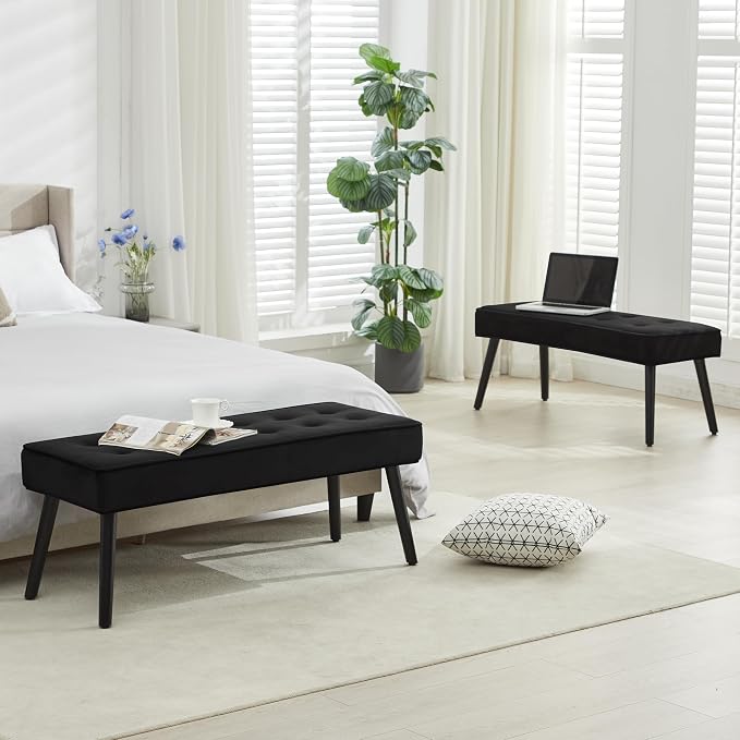 LOULENS Entryway Bench, Button Tufted, Upholstered Bench - Image 6