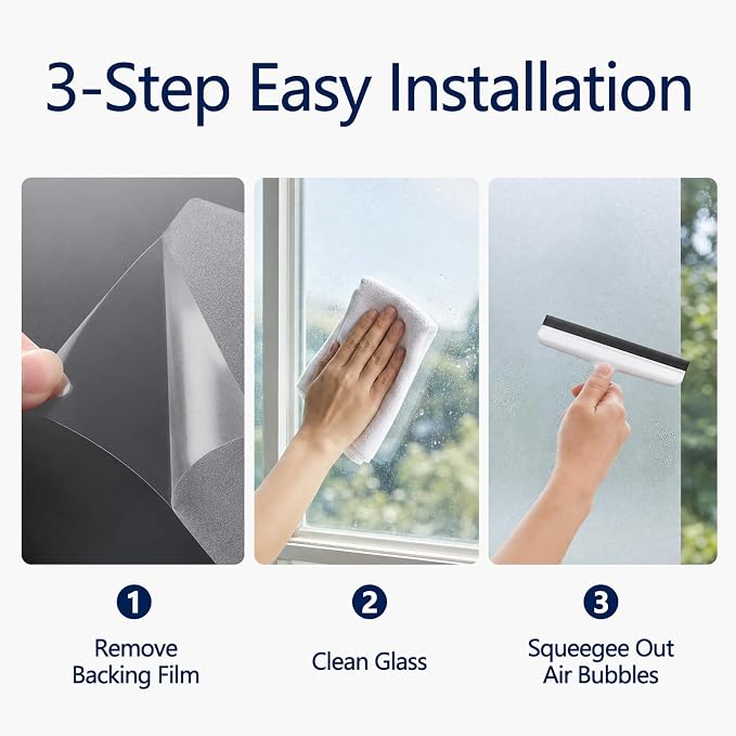 Frosted Window Privacy Film Static Cling Glass Film 35.4" x 19.68' | No Glue - Image 8