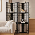 Room Divider with Shelves, 66.9-Inch Tall Japanese Shoji Style Wood Screen with by Svimi