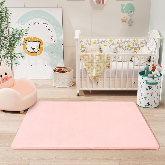 Modern Washable Runner Rugs, 2x4 Feet Pink Bedroom Runner Rug | Small Area Rugs - Image 6