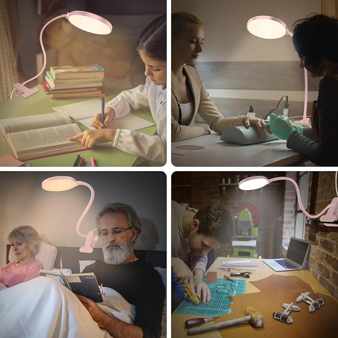 iFalarila Reading Light with Remote, LED Desk Lamp Clip on RA>95 Dimmable - Image 8