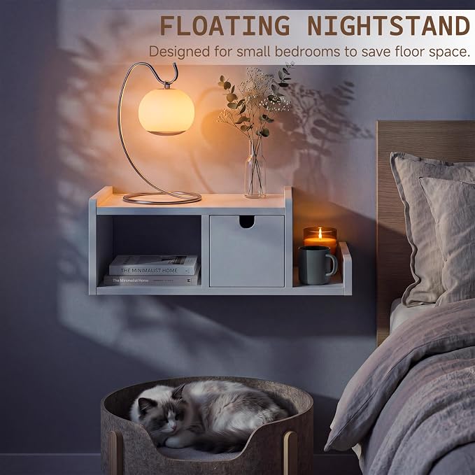 Floating Nightstand Wall Mounted, Bedside Table - Image 4