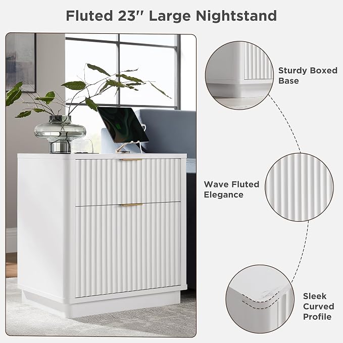 T4TREAM 23'' Fluted Nightstand - Image 6