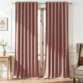 Timeper Wild Rose Pink Velvet Curtains 120 inches 2 Panels, Light Blocking by Timeper