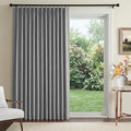 Pinch Pleated Full Blackout Faux Linen Curtains 96 Inches Long | Dark Grey by 100BlackoutShield