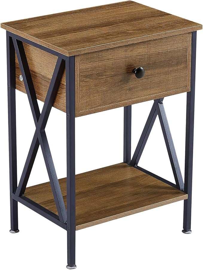 VECELO Nightstand, Modern Bedside End Table, Night Stand by VECELO