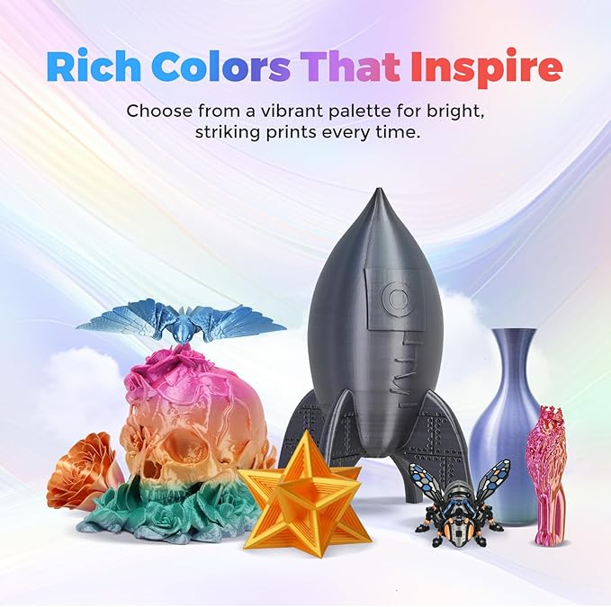 FLASHFORGE Silk Dual Color Filament, Blue and Rose 2 in 1 Coextrusion Silk PLA Filament 1.75mm, 3D Printer Filament Color Change 1kg(2.2lbs) Spool, Dimensional Accuracy +/- 0.02mm