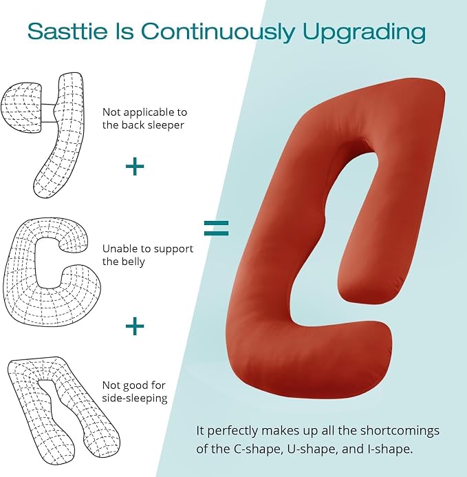 Cooling Pregnancy Pillows for Sleeping, Down Alternative, Removable Cover - Image 4