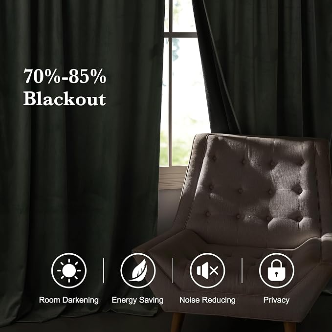 RYB HOME Auqa Velvet Curtains 90 inches - Image 7