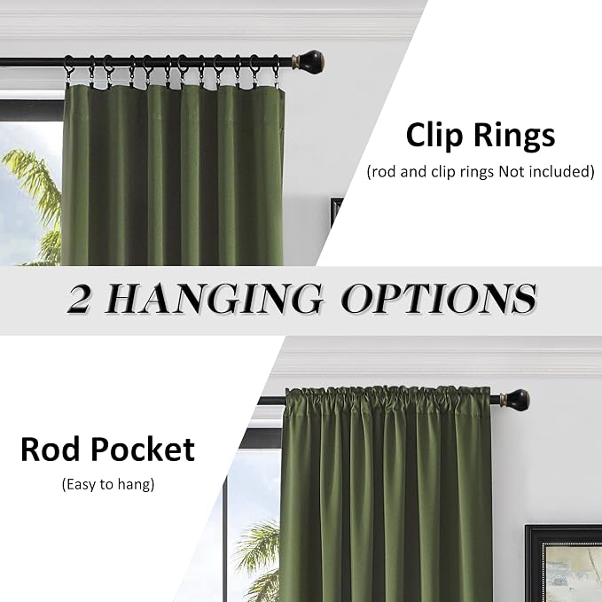 Olive Green Curtains 96 Inch Length - Image 5