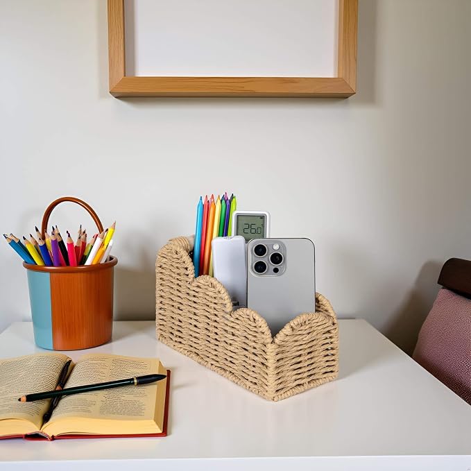 CubesLand Bedside Table Desk Organizer Caddy, Remote Pen&Pencil Holder Cup | - Image 6
