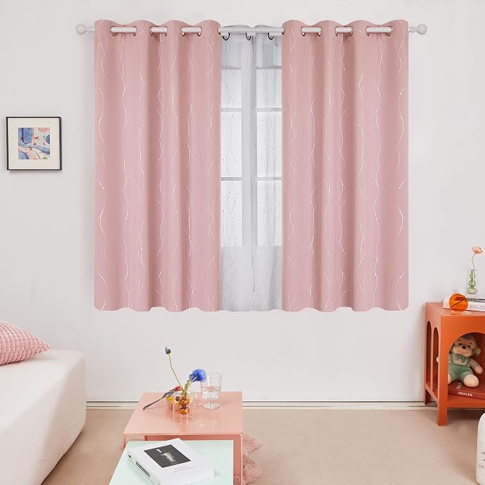 Deconovo Living Room Curtains 63 Inches Long, Thermal Insulated, Room Darkening - Image 2