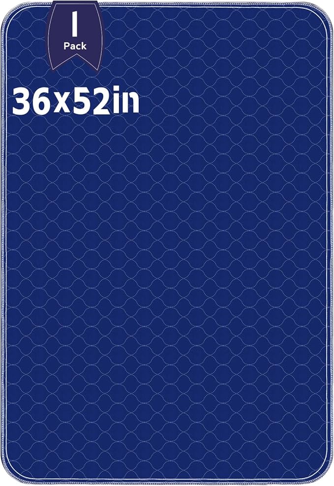 Alsunny® Pads for Beds for Incontinence Adults 36x52 Inch,Washable Pee Pads for Adults,Hide Stains Washable Underpads,Waterproof Protective Pad for Seniors,Bedwet Kids,Hospitals,Pets,Reusable Bed Pad
