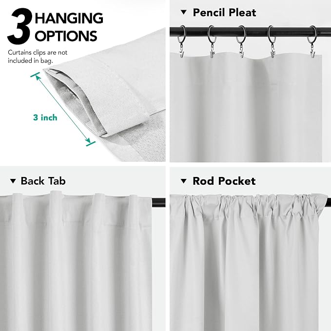 Deconovo Faux Linen 100% Blackout Curtains - Image 6