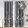 Window Curtain 2 Panels Blackout Thermal Insulated Light Blocking Silver by ESTELARTEXTILER