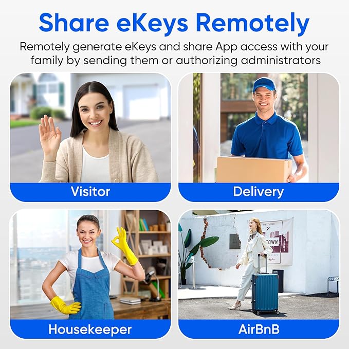 Fingerprint Smart Door Lock, Keyless Entry Deadbolt, Electronic Biometric Deadbolt with Phone/Watch App Control, Auto Lock with Touchscreen Keypad for Bedroom, Front Door, 7 Ways to Unlock
