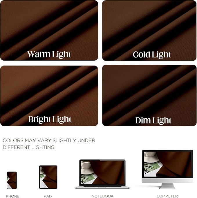 CUCRAF Brown Blackout Curtains 72 inch Length 2 Panels Set, Room Darkening - Image 4
