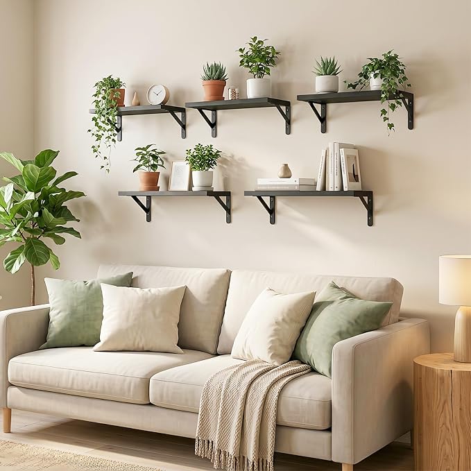 Fixwal Wall Floating Shelves for Home Decor | Wood Shelves, Natural Grain - Image 2