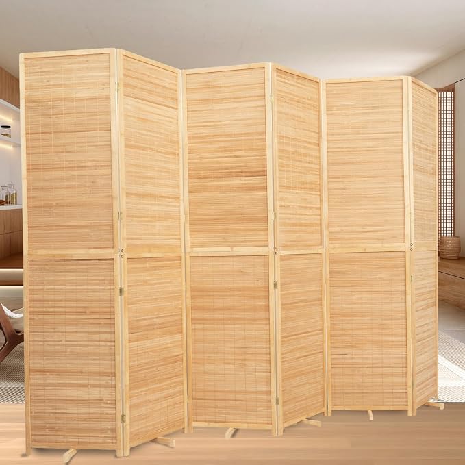 Room Divider Folding Privacy Screens, Hand-Made Natural Bamboo Room Dividers | by HOMSCREENER