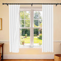 Etherealveil Pure White Pinch Pleated Semi Blackout Curtains 2P 40"x72" | Back by Etherealveil
