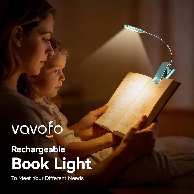 VAVOFO Rechargeable Book Light for Reading in Bed Kids, 7 LED Reading Light - Image 2