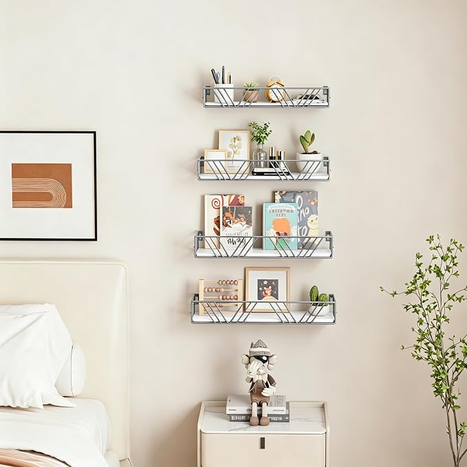 Amaoot Floating Shelves for Wall Set of 4, Wall Shelf Wood Floating Shelf | - Image 3