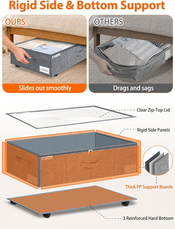 punemi 10 inch Tall Under Bed Storage Bins - Image 3