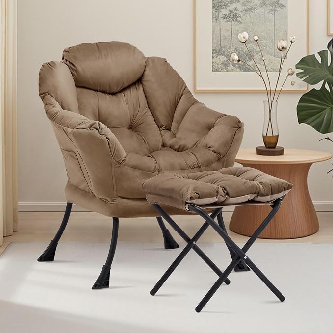 Lazy Chair with Ottoman, Comfy Reading Chair, Lounge Chair - Image 2