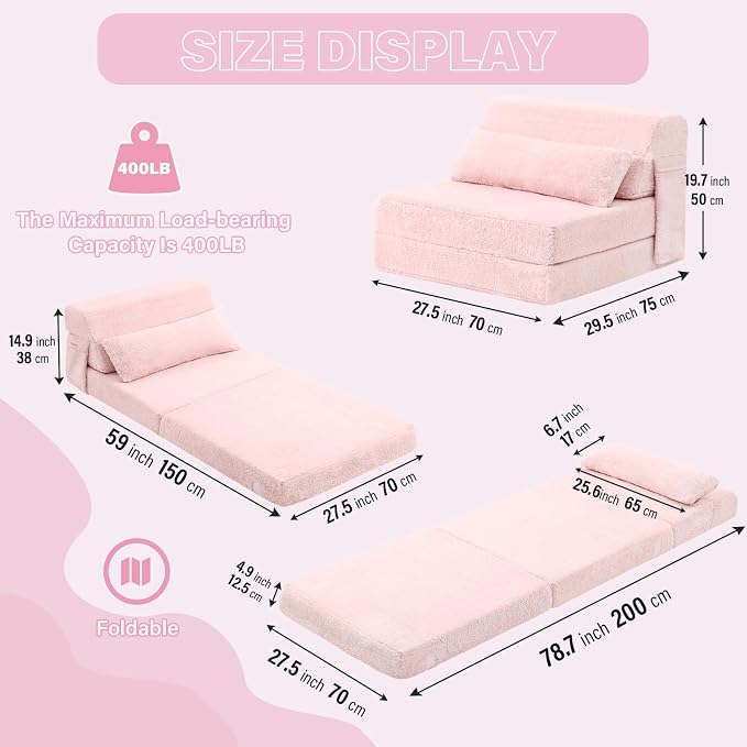 Convertible Folding Sofa Bed Single Size - Image 2