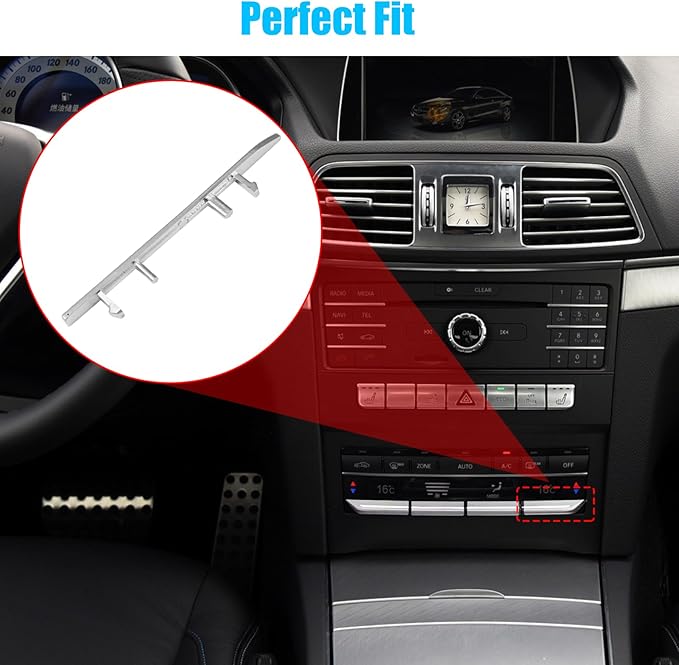 Jaronx Compatible with Mercedes Benz AC Button Trim E Class W212, Air Conditioning Climate Control Button Chrome Silver Trim for E Class W212 E63 AMG E250 E350 E400 E550 2010-2017 (Matte)