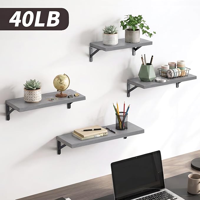YGEOMER 4 Different Sizes Floating Shelves - Image 2