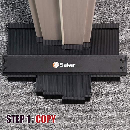 Saker Contour Duplication Gauge-Adjustable Lock -Precisely Copy Irregular Shape -Irregular Welding Woodworking Tracing - Must Have Tool for DIY Handyman, Construction(10 Inch+5 Inch) (Black)