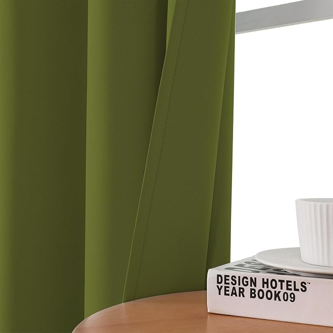 CUCRAF Green Blackout Curtains 63 inch Length 2 Panels Set, Room Darkening - Image 7