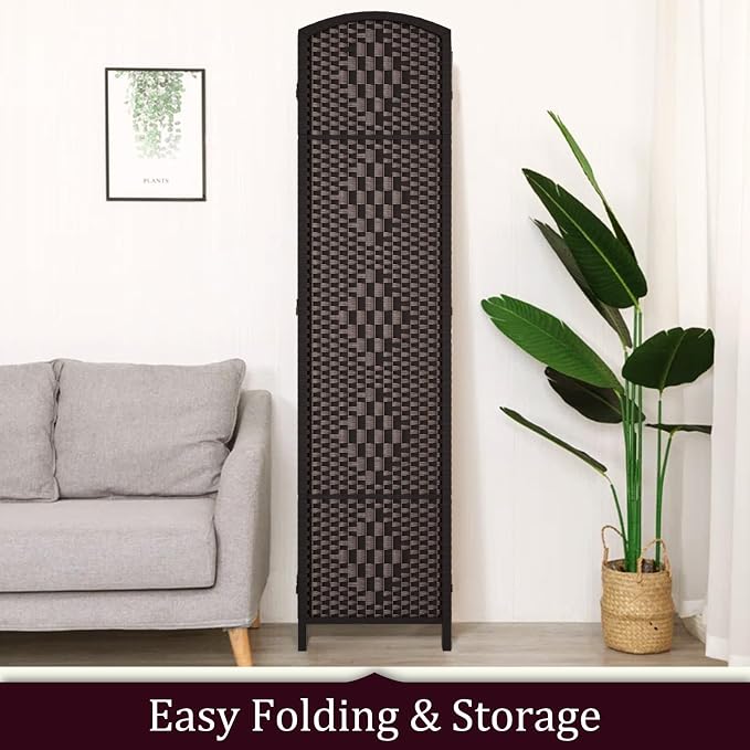 RHF Room Divider Panel, 3 Panel Partition Room Dividers Screen, Dark Mocha | - Image 6